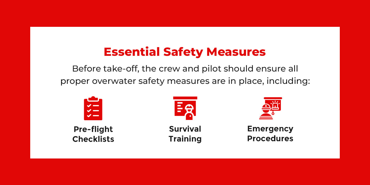 Essential safety measures include pre-flight checklists, training, and procedures
