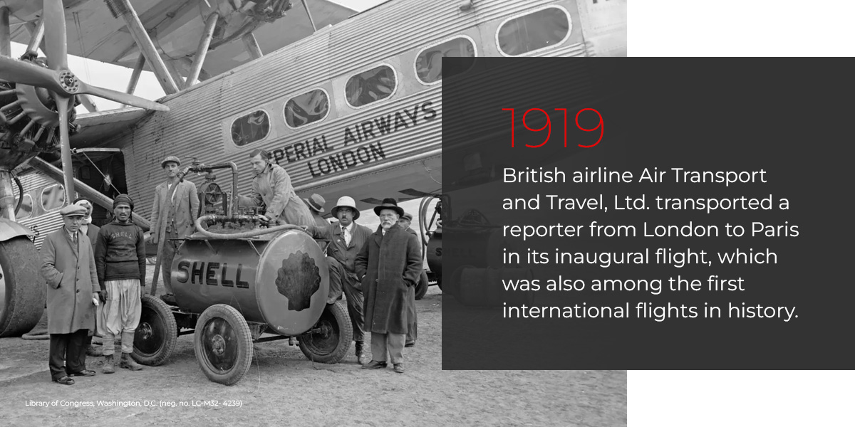 1919: First International Flights in History
